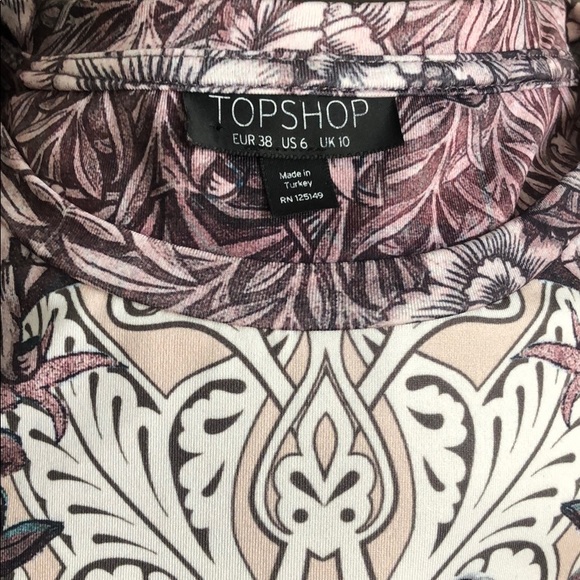 TOPSHOP bird and floral print dress - Picture 3 of 5